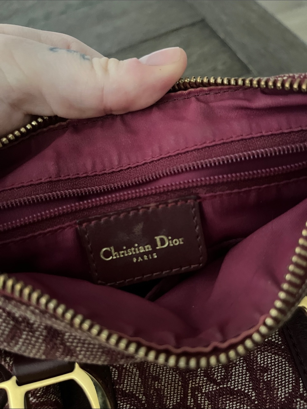 Dior Burgundy Pink Monogram Mini Bag with Gold Hardware - Picture 3 of 5